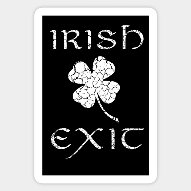 Irish Exit White Clover Design Sticker by HighBrowDesigns